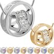 Herzkette mit Zirkonia Steinchen - Silber Halskette Herzform Damenkette Ring Collier Strass Liebe Herzkette mit Zirkonia Steinchen - Silber Halskette Herzform Damenkette Ring Collier Strass Liebe