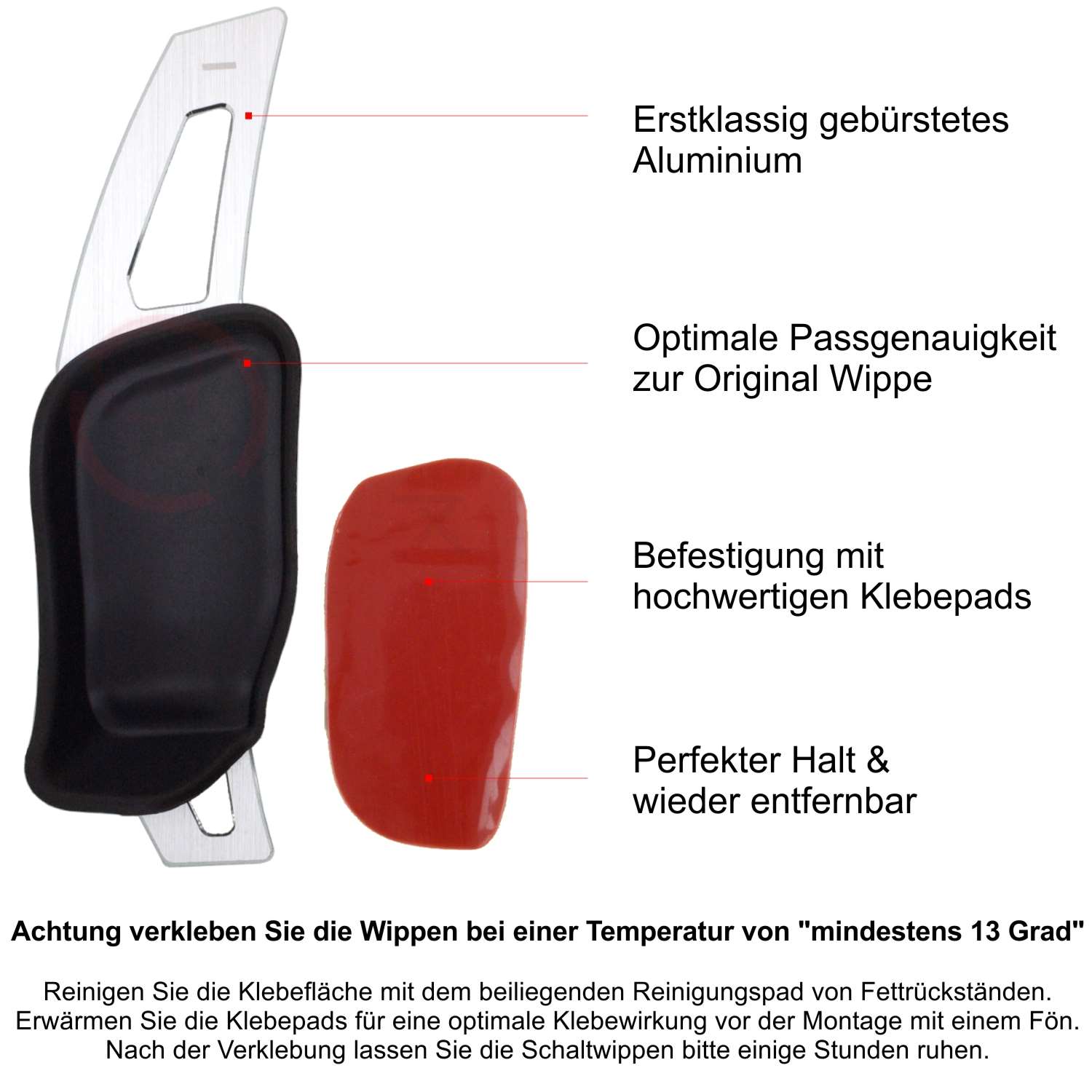 Overdrive-Racing Schaltwippen Verlängerung Schwarz - Für Seat Ibiza IV 2009-2015