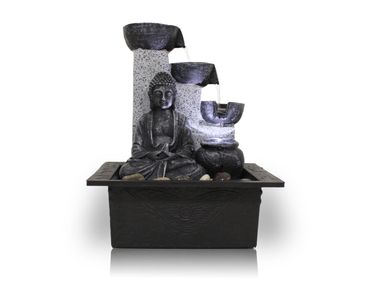 Zimmerbrunnen Tischbrunnen Dekobrunnen FoBuddha Pot mit LED 10782