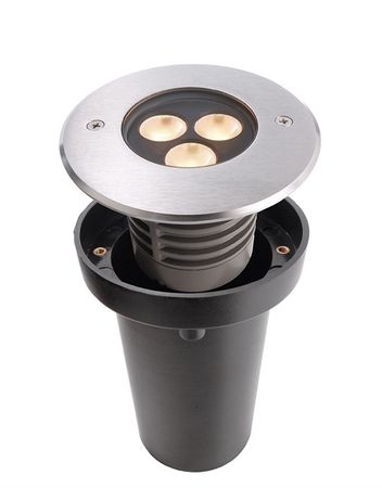 LED Bodeneinbauleuchte Einbau II 3000K Ø 116mm silber IP67 