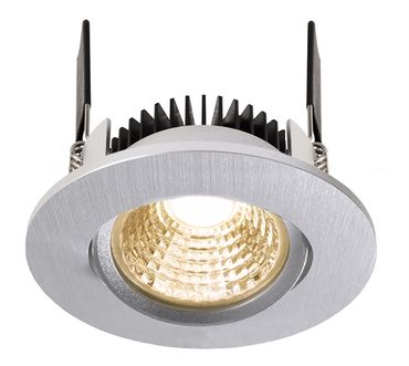 LED Deckeneinbauleuchte COB 68 24V rund silber gebürstet D 85mm 8,5 Watt 2700 K IP20