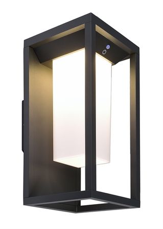 LED Wandleuchte Samas Solar 2,2 W 3000 K 290x154 mm dunkelgrau Aluminium IP54 mit Dämmerungsschalter