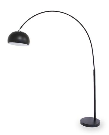 [Paket] Bogenleuchte Kariba matt schwarz Lampenschirm gelocht 210 cm 10950