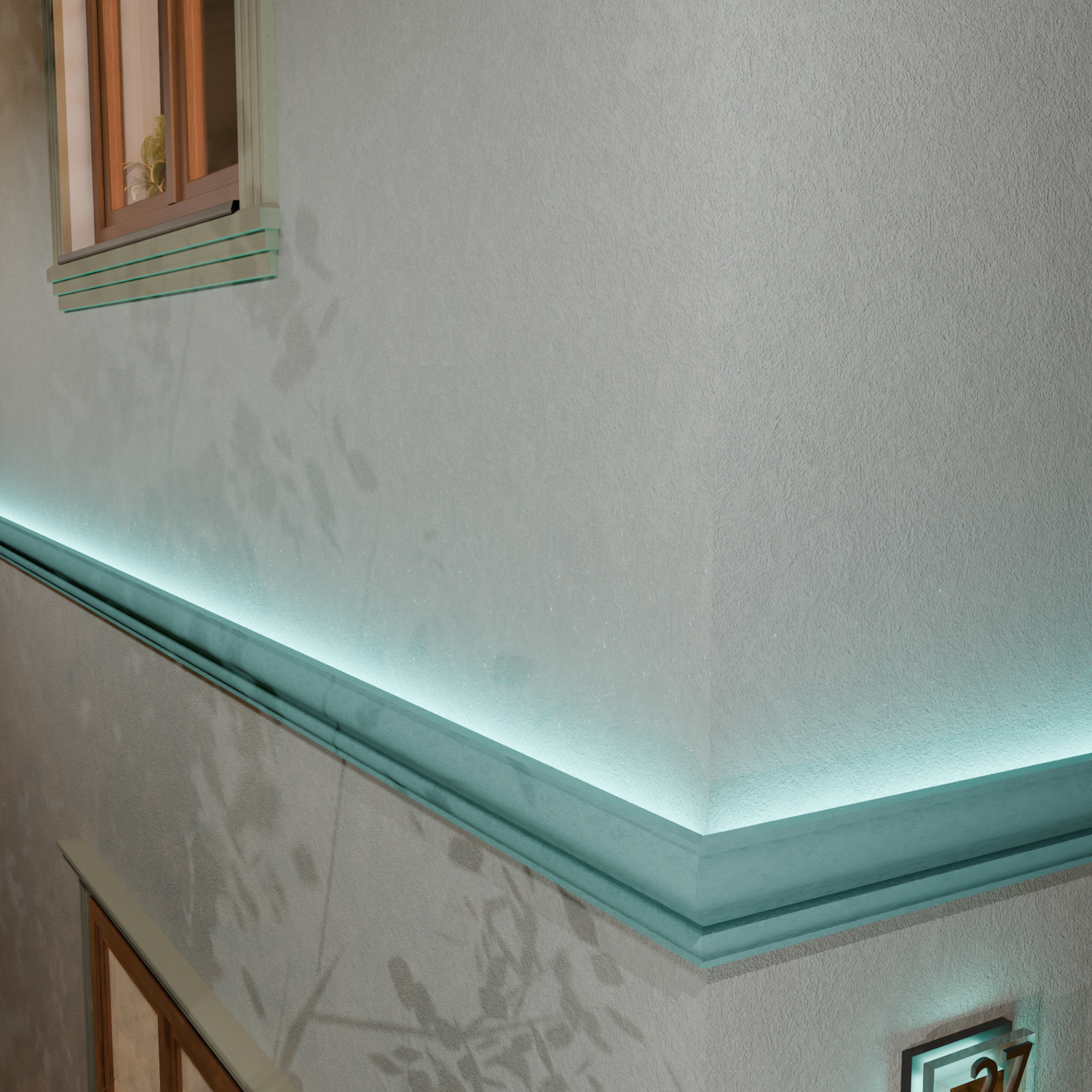 Indirekte Fassadenbeleuchtung