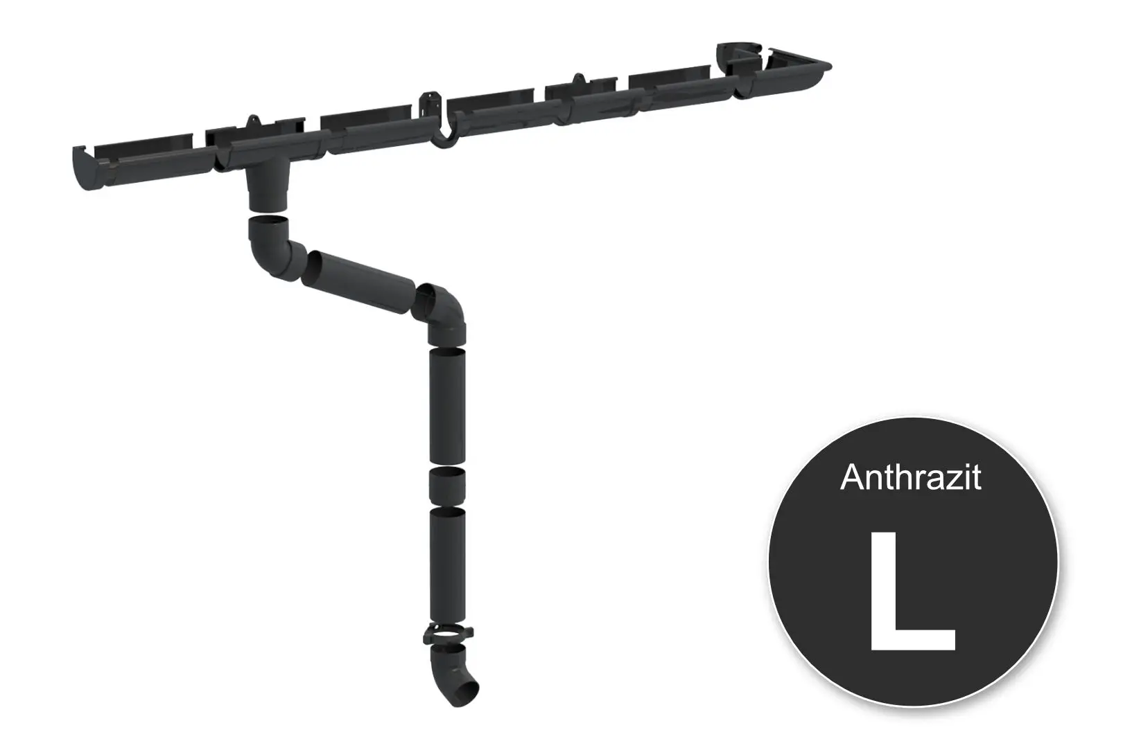 Regenrinnen Komplettset PVC 57643