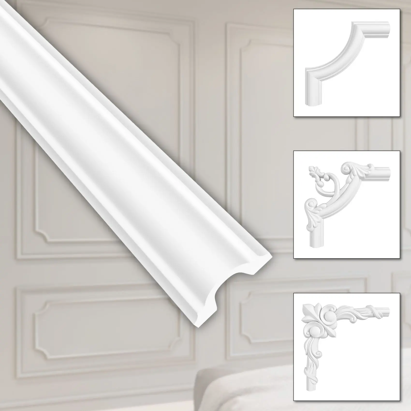 Stuckverzierung aus HDPS/PU weiß