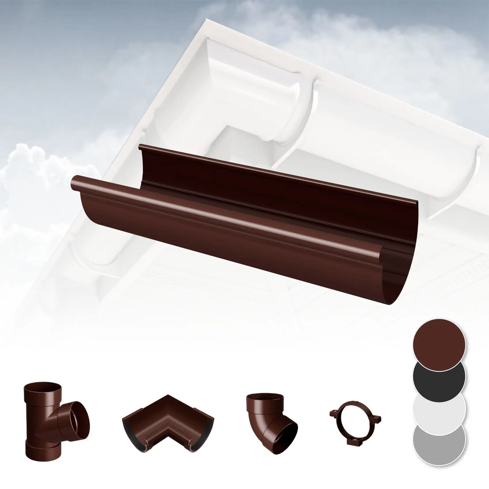 Regenrinnen Komponenten PVC 56900