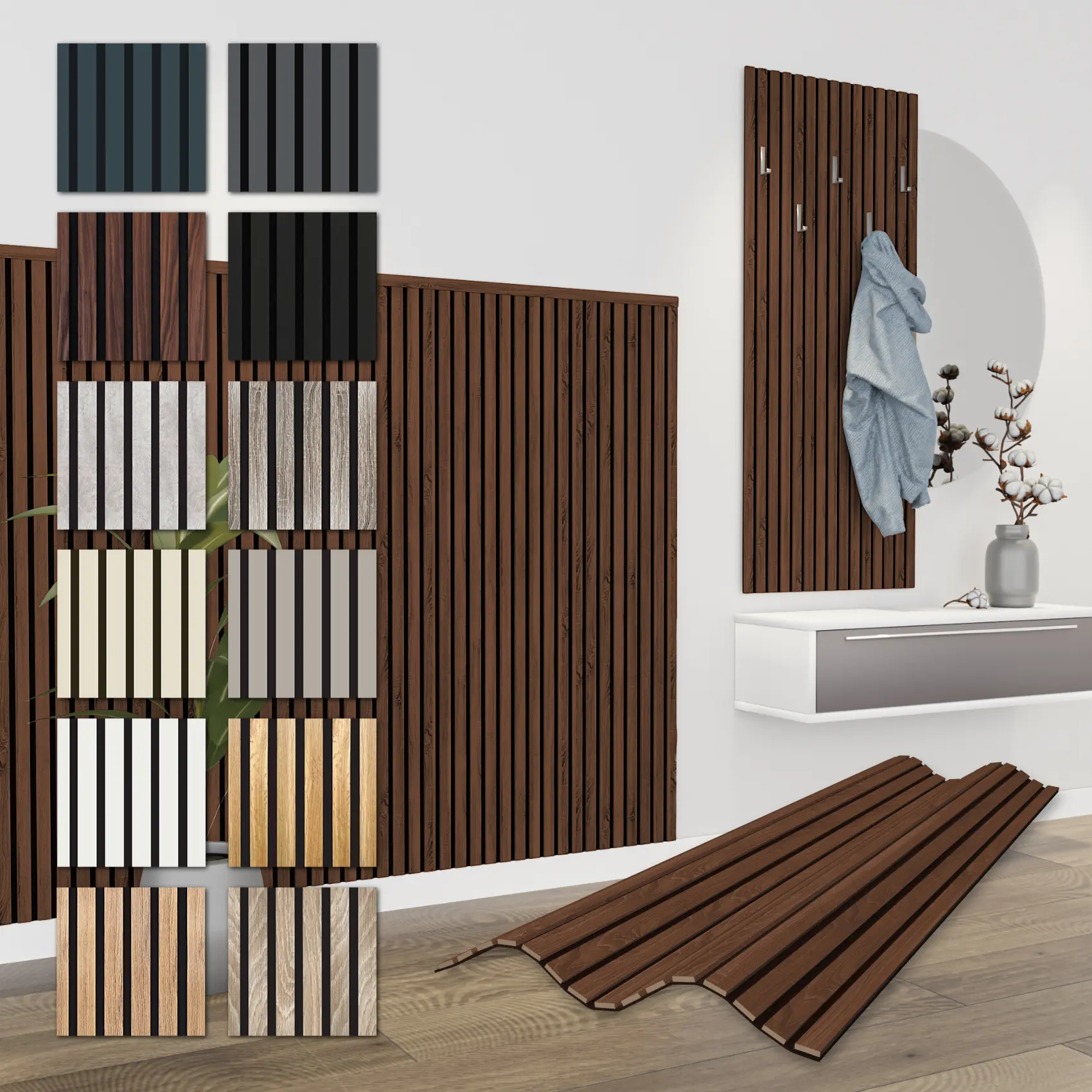 Lamellen Akustikpaneele flexible Wandpaneele 94650