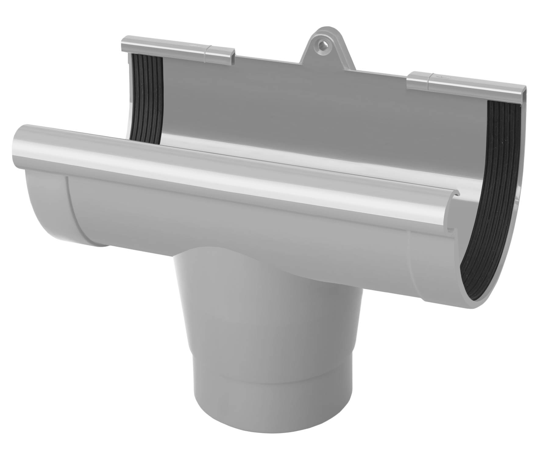 PVC RainWay Regenrinnensystem Regenwasser Regenrinne RINNENSTUTZE Durchmesser:130 mm Farbe:Braun