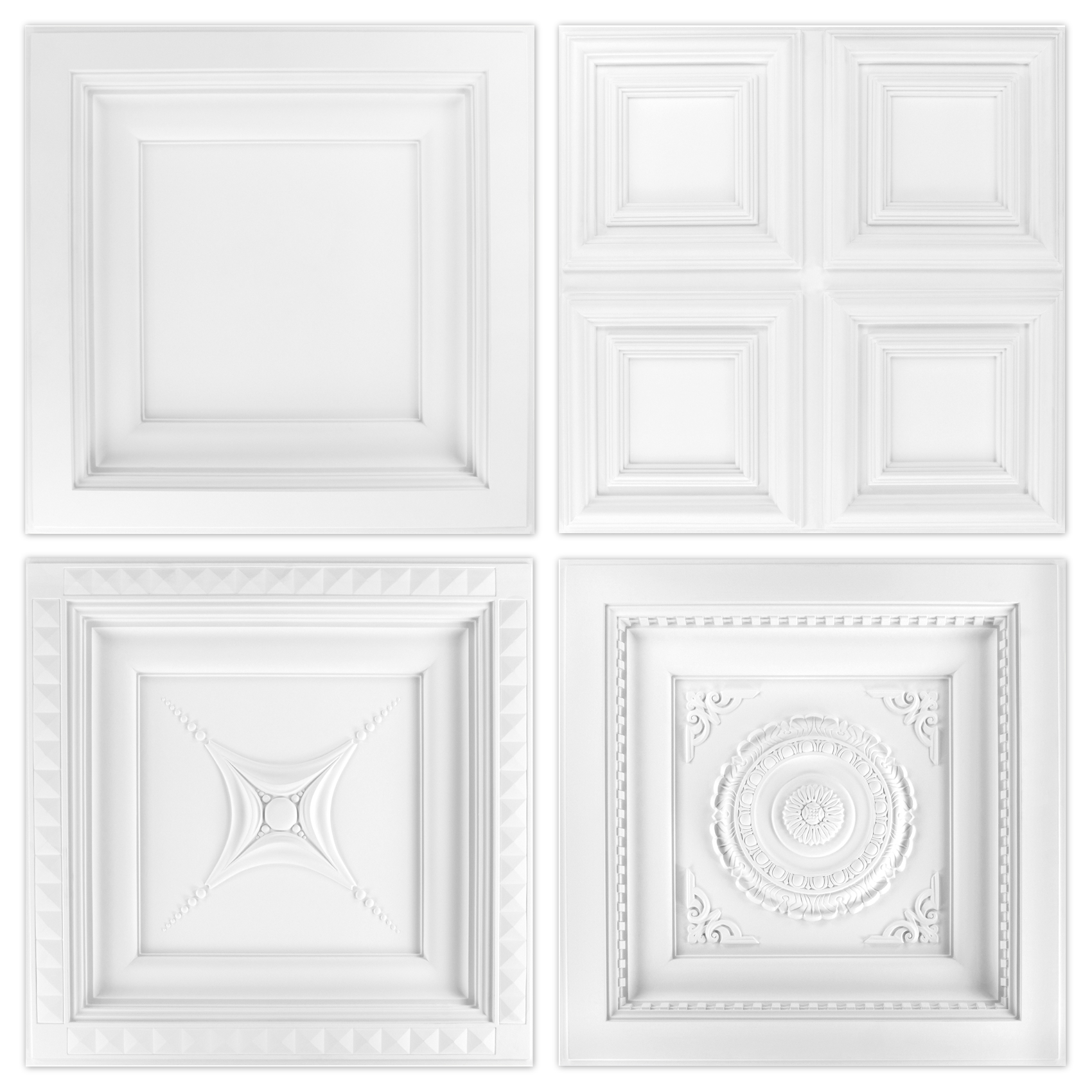 Paneles para Techo De PU 60x60cm estuco Decoración Recubrimiento 1