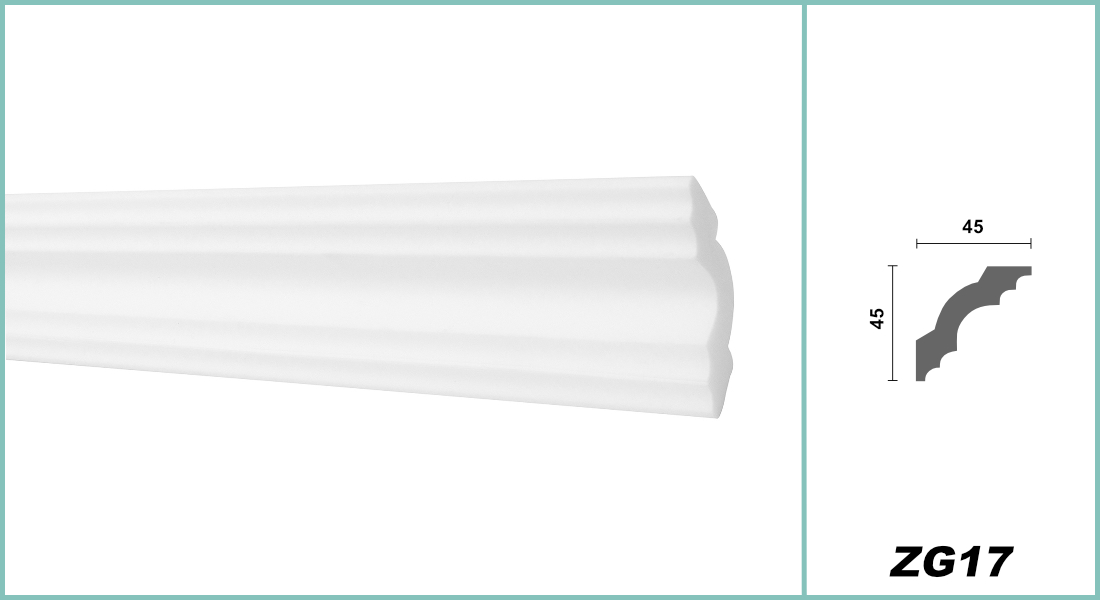 2 Meter Deckenleisten hart glatt leicht Styroporleisten XPS