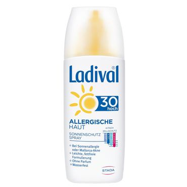 Ladival Allergische Haut Sonnencreme Spray LSF 30 Parfümfreies, Sonnenspray für Allergiker ohne Farb- und Konservierungsstoffe, wasserfest 1 x 150 ml
