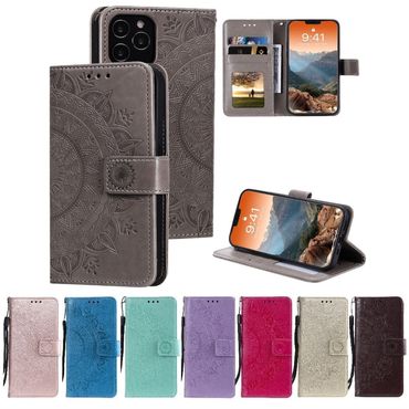 Hülle für Apple iPhone 12 Pro Max Handyhülle Flip Case Cover Tasche Mandala