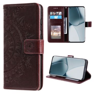 Hülle für OnePlus 10 Pro 5G Handyhülle Flip Case Cover Etui Mandala Braun