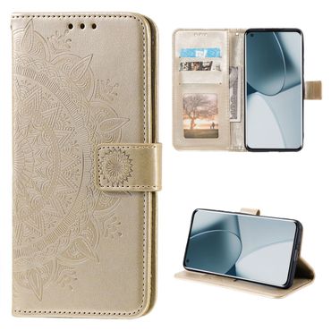 Hülle für OnePlus 10 Pro 5G Handyhülle Flip Case Cover Etui Mandala Gold