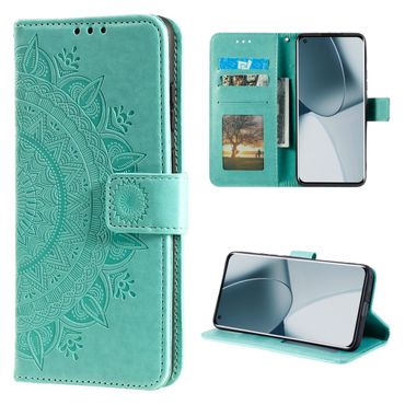 Hülle für OnePlus 10 Pro 5G Handyhülle Flip Case Cover Etui Mandala Grün