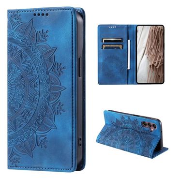 Hülle für Samsung Galaxy A05s 4G Handyhülle Flip Case Cover Tasche Mandala Blau