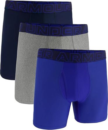 Under Armour Herren Boxershorts Mehrfarbig aus Performance-Baumwolle im 3er-Pack, 15 cm Beinlänge – atmungsaktiv, feuchtigkeitsableitend, weiches Tragegefühl, ganztägiger Komfort