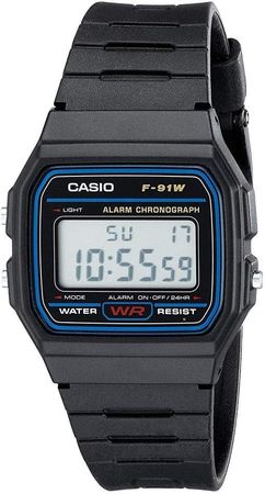 Casio Sport Uhr Casual Sportarmband Watch Unisex-Uhr Digital F91W-1 schwarz