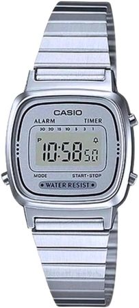 Casio Damen Digital mit Edelstahlarmband Armbanduhr LA670WA 7D