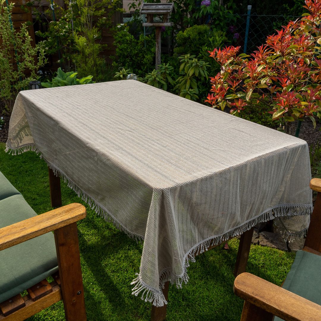 Laro Wachstischdecke Oliven Grün - 118x180cm Garten Tischdecke Wasserabweisend