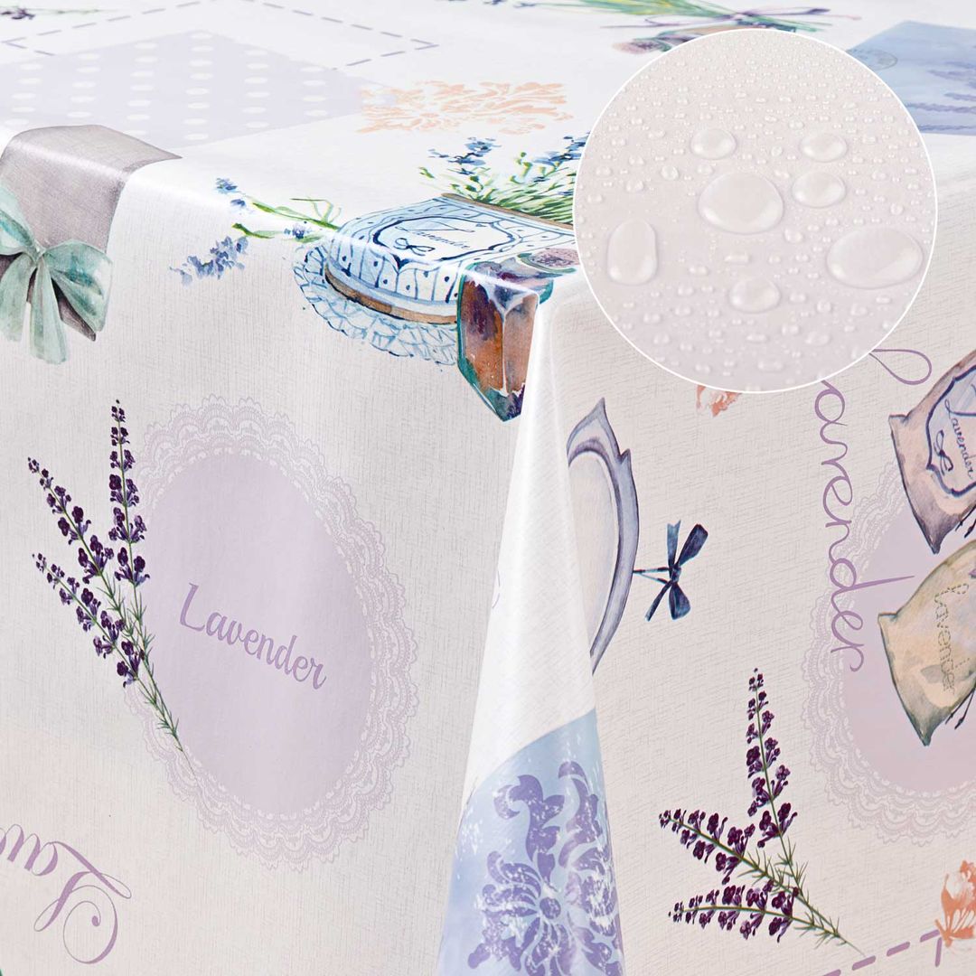 Wachstuch-Tischdecken Lavendel. blau/lila rechteckig | laro
