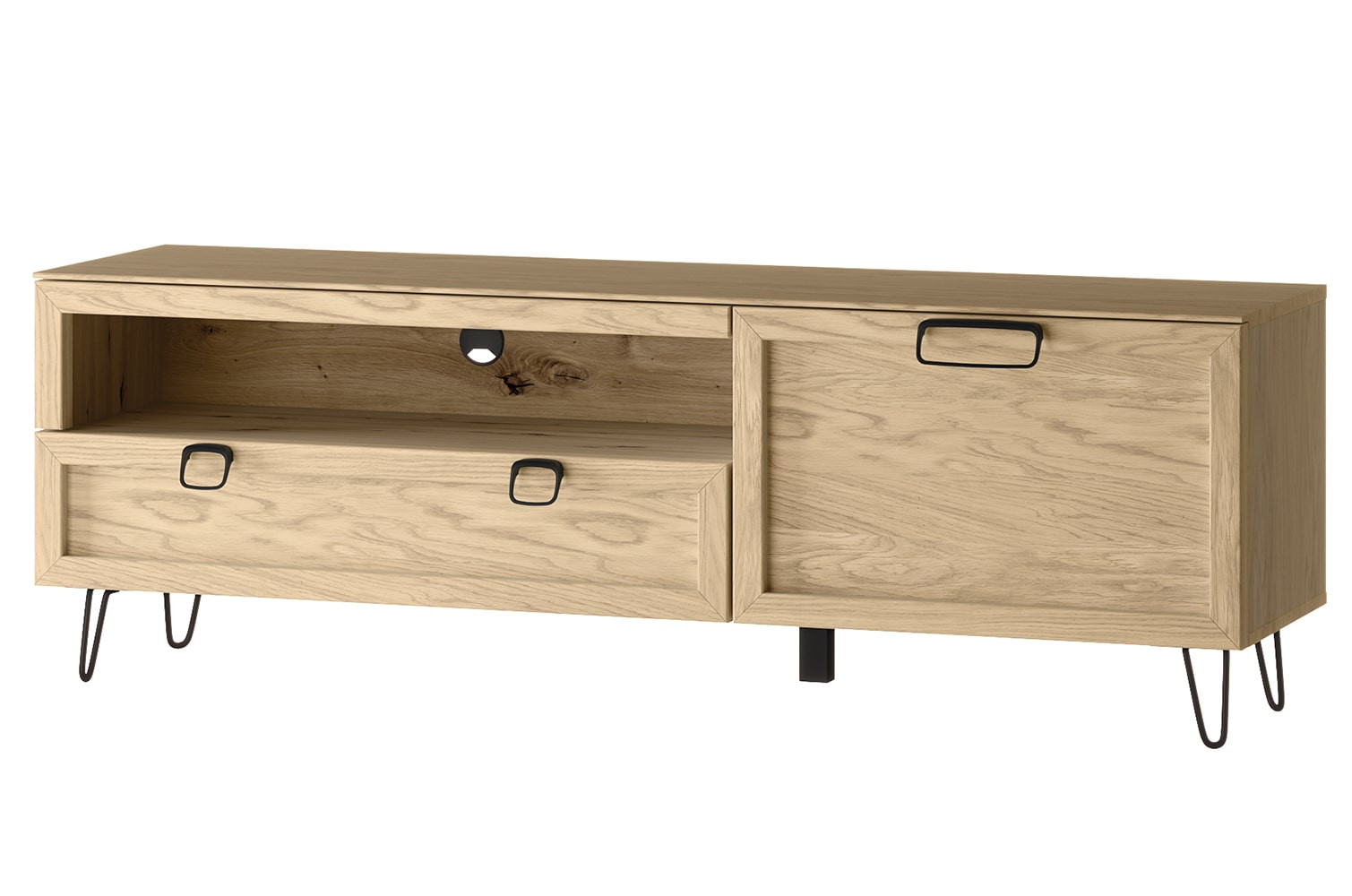 Lowboard Limbo TV-Unterschrank 160x42x53cm Eiche Artisan teilmassiv