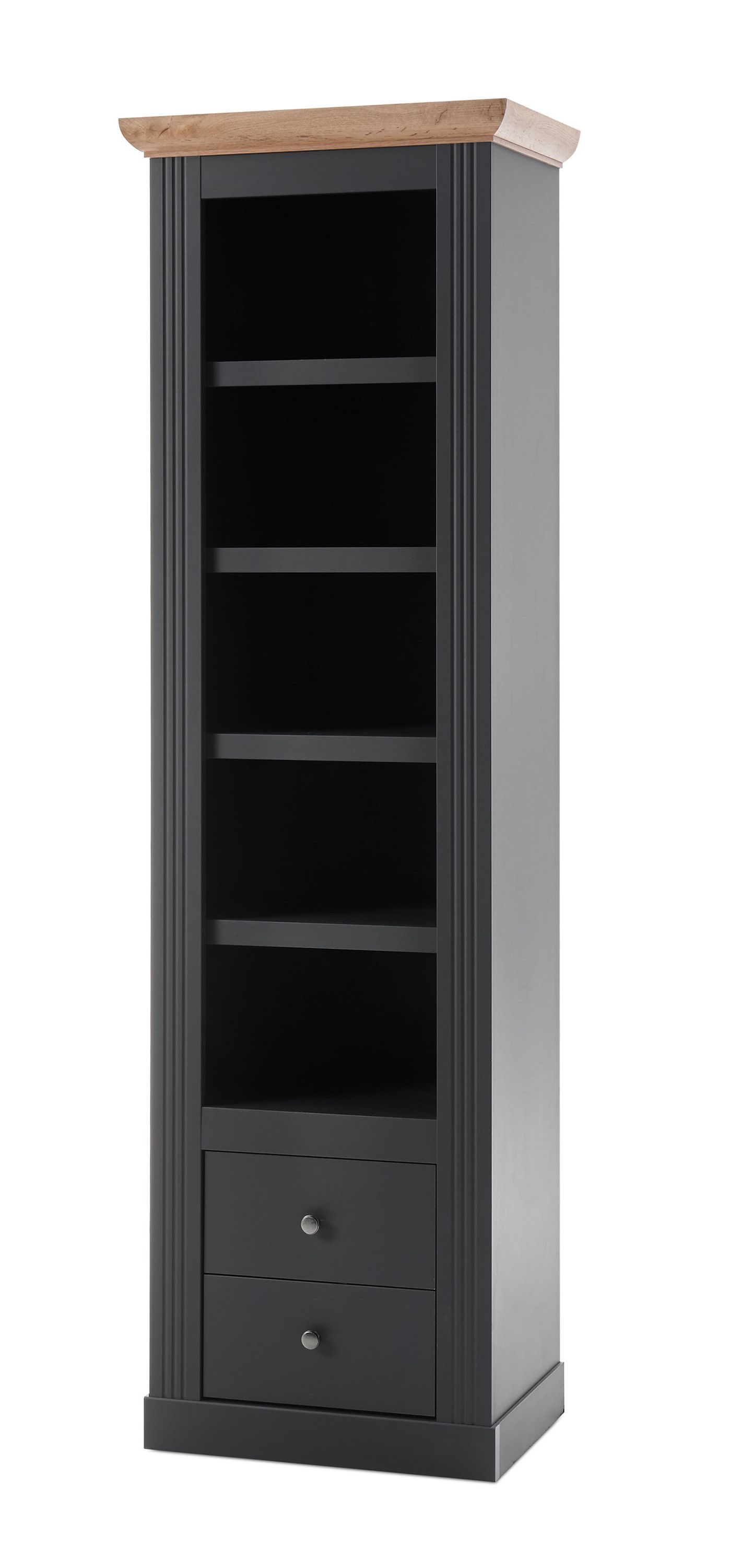 Bücherregal "Worcester" Standregal 61cm grau dunkel wotaneiche Landhaus-Stil