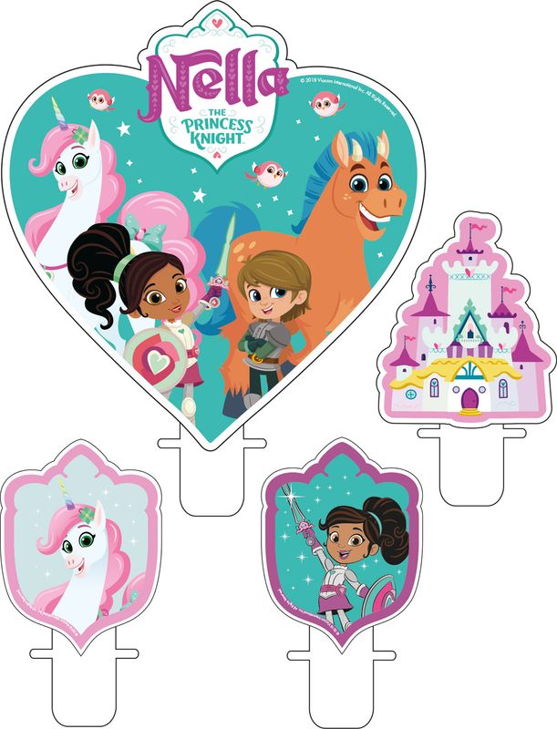 4 Kleine Kuchen Kerzen Nella Die Ritter Prinzessin Mit Ihrem Einhorn Kids Party World