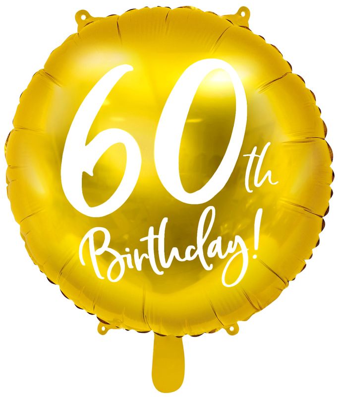 Folien Ballon Zum 60 Geburtstag In Gold Metallic Anniversary House