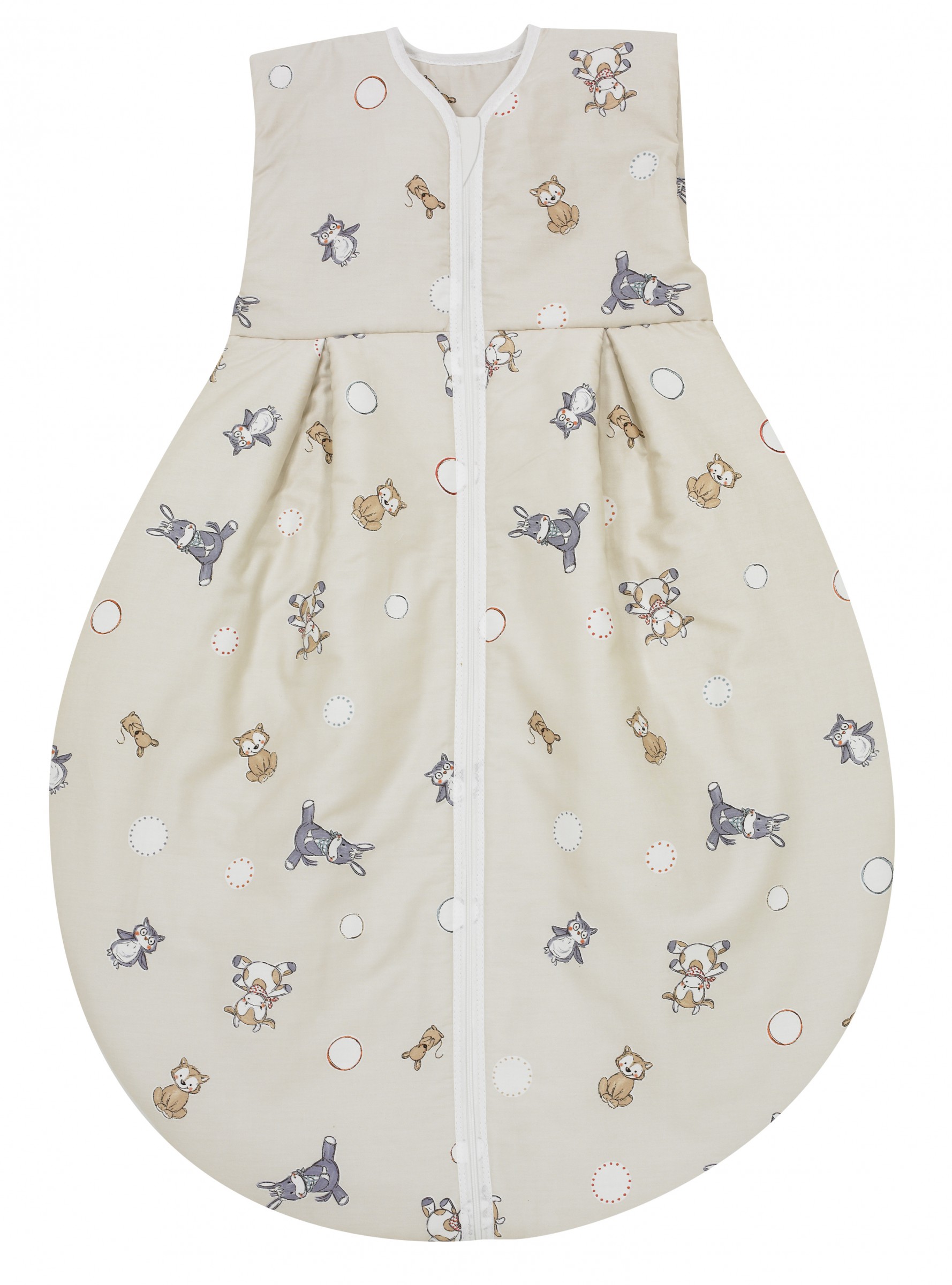 Alvi Baby Kugelschlafsack Babyschlafsack Molton unwattiert Wolke silber 653-9