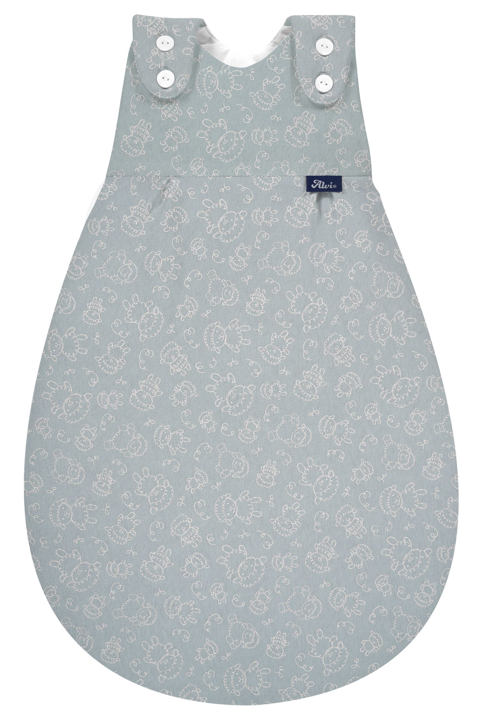 Alvi Baby Mäxchen Außensack Schäfchen Puderblau 50/56 B-Ware