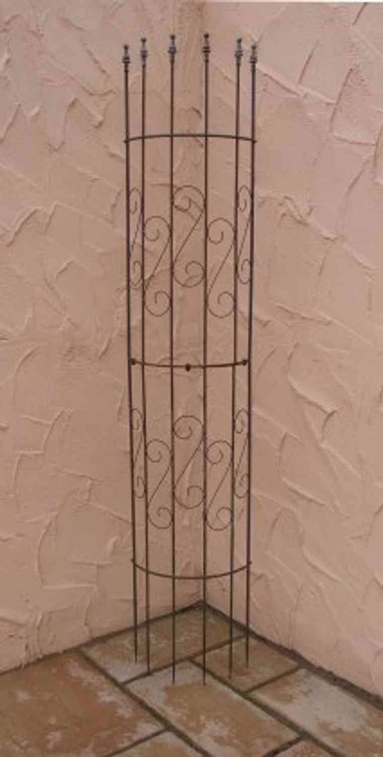 Rankgitter Spalier Rankhilfe Fallrohr  Pisa f. Clematis Roh Rost Rostig halbrund  Regenrohr Rankgitter Spalier Rankhilfe Fallrohr  Pisa f. Clematis Roh Rost Rostig halbrund  Regenrohr