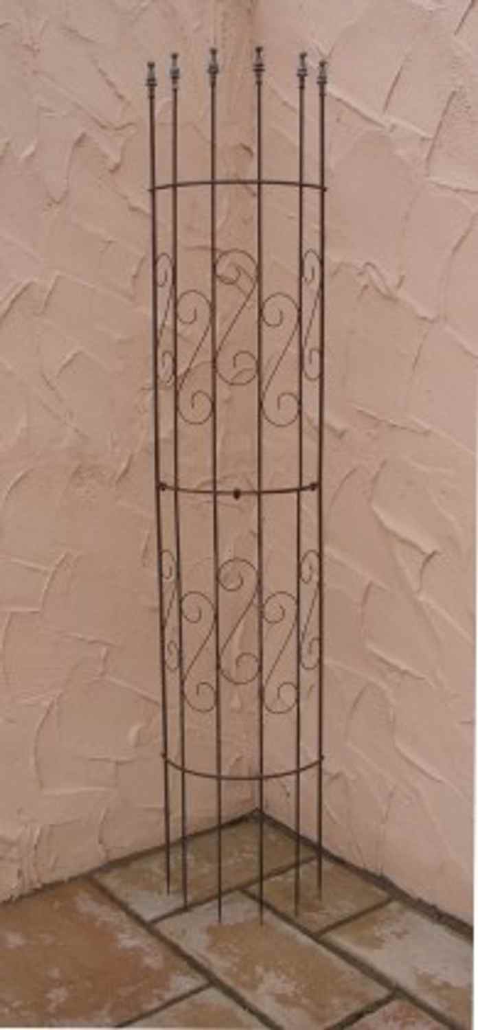 Rankgitter Spalier Rankhilfe Fallrohr  Pisa f. Clematis Roh Rost Rostig halbrund  Regenrohr Rankgitter Spalier Rankhilfe Fallrohr  Pisa f. Clematis Roh Rost Rostig halbrund  Regenrohr