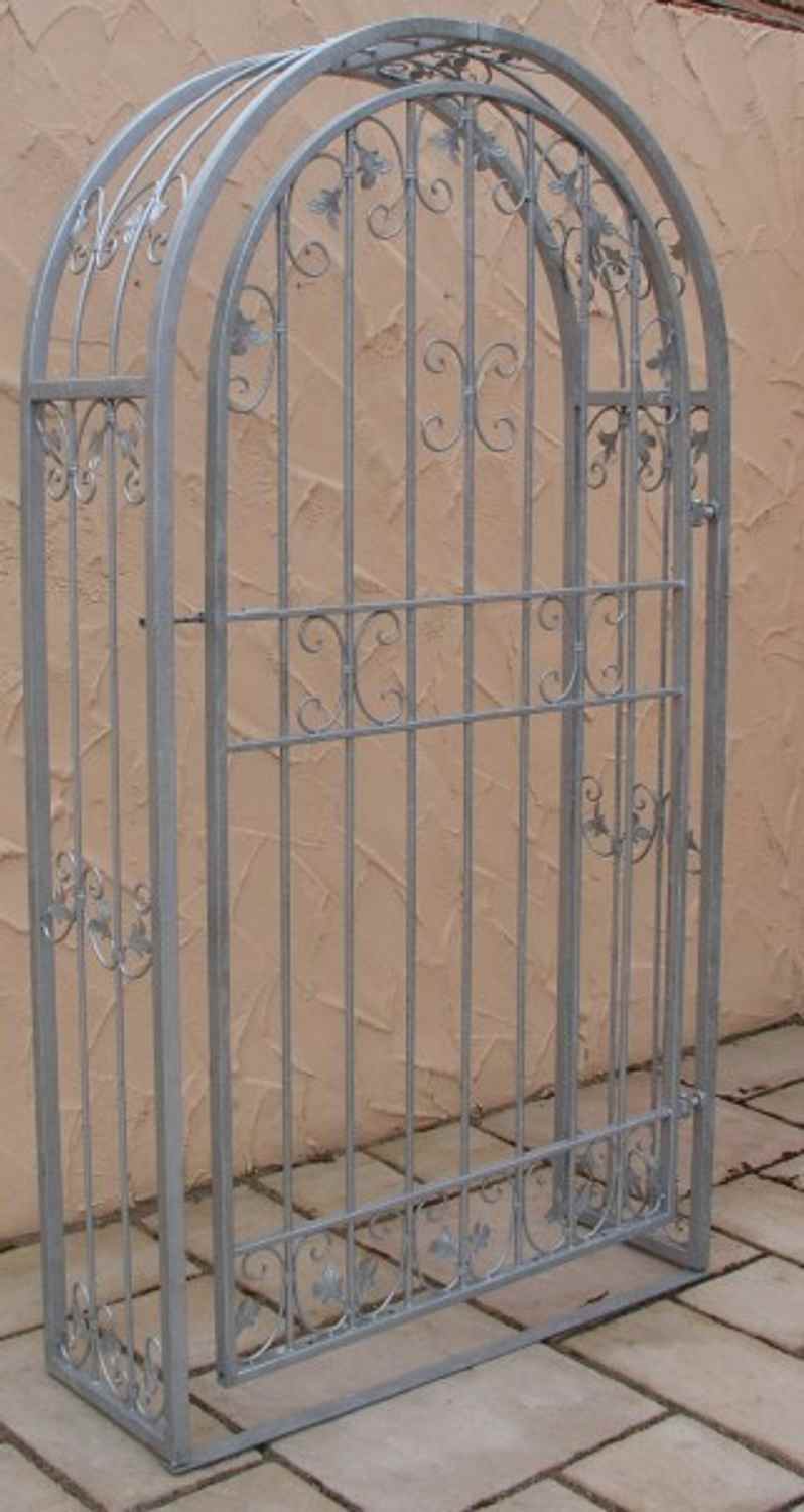 Tor Gartentür Pforte Rosenbogen mit Tür Monaco-Rosenbogen-Tür 100/200 R verzinkt Tor Gartentür Pforte Rosenbogen mit Tür Monaco-Rosenbogen-Tür 100/200 R verzinkt