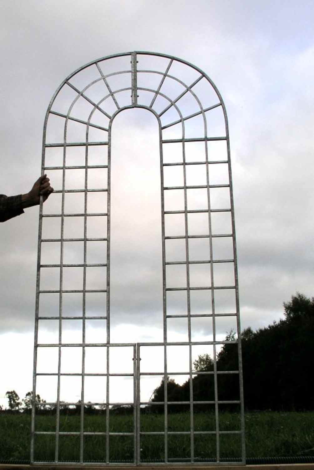 Landhaus Rankgitter Spalier Rankwand Rankhilfe Quattro Feuer verzinkt Grün 