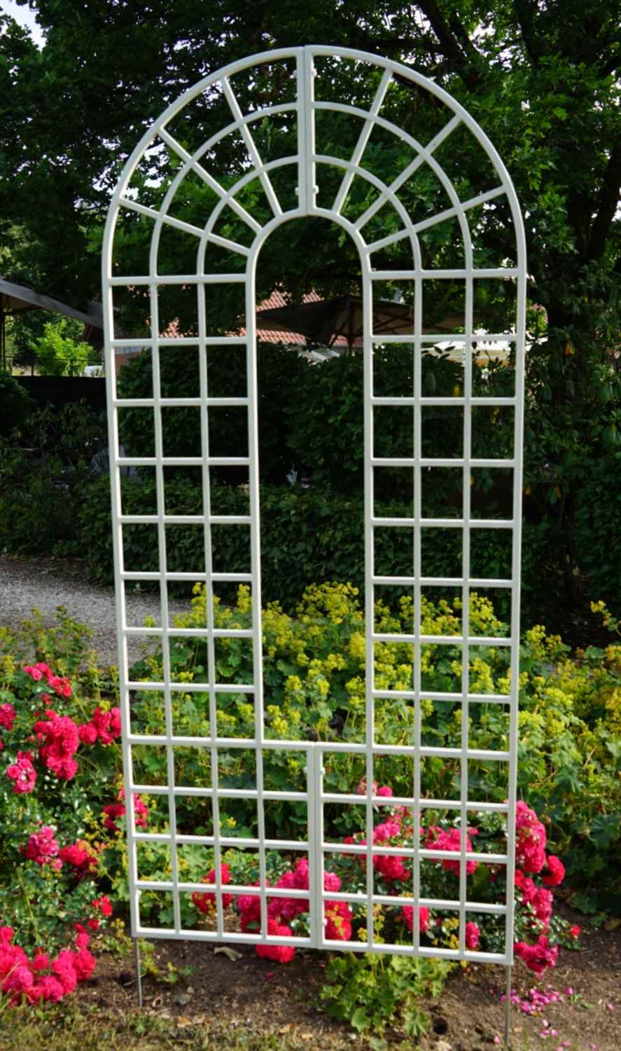 Landhaus Rankgitter Spalier Rankwand Rankhilfe Quattro Feuer Verzinkt Weiss