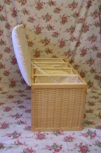 Wäschesortierer Sitztruhe Sitzbank Truhe Truhenbank Viviane XLB 4-fach