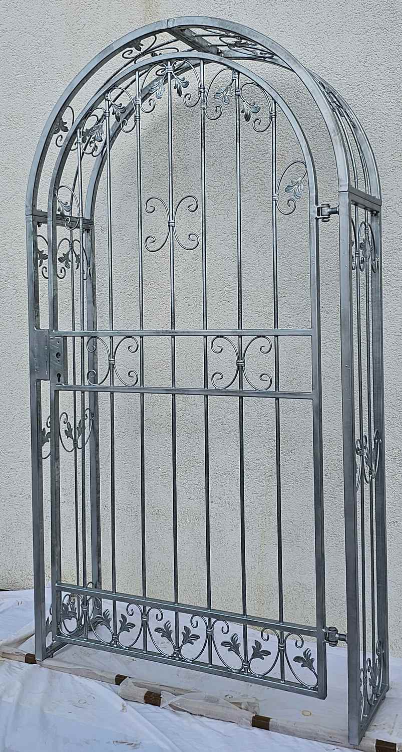 Tor Gartentür Pforte Rosenbogen mit Tür Monaco-RBGT-RBS 100/200 Schloss Verzinkt