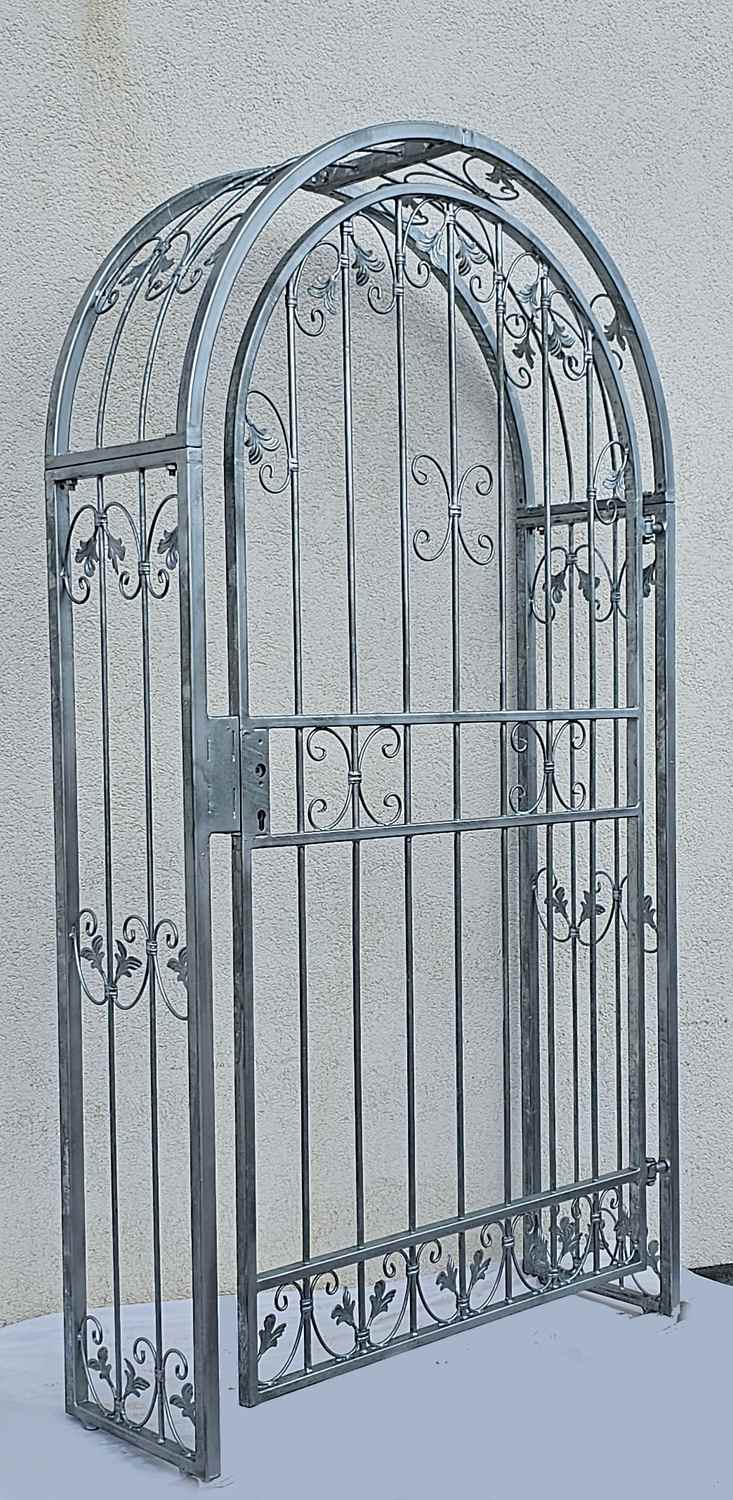 Tor Gartentür Pforte Rosenbogen mit Tür Monaco-RBGT-RBS 100/200 Schloss Verzinkt