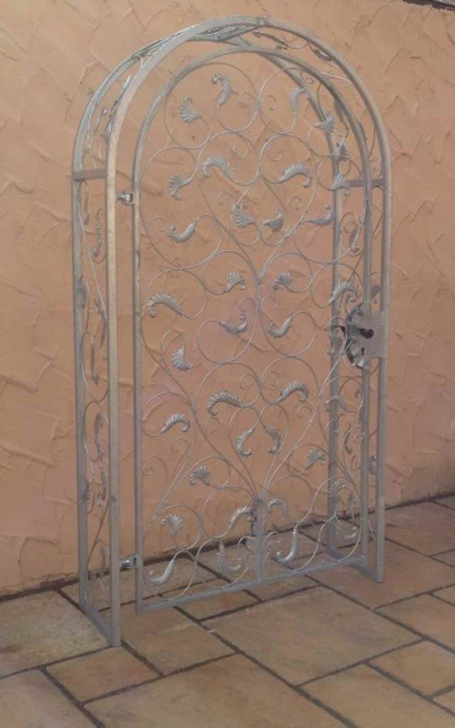 Gartentür Pforte Rosenbogen mit Tür Lisbao-RBGT-RBS 100/220/40 Schloss Verzinkt