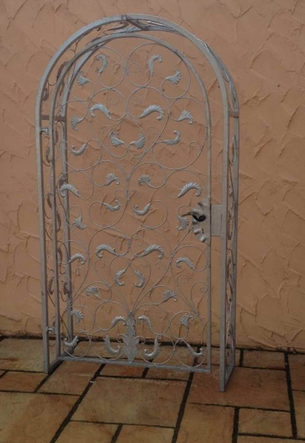 Gartentür Pforte Rosenbogen mit Tür Lisbao-RBGT-RBS 100/220/40 Schloss Verzinkt