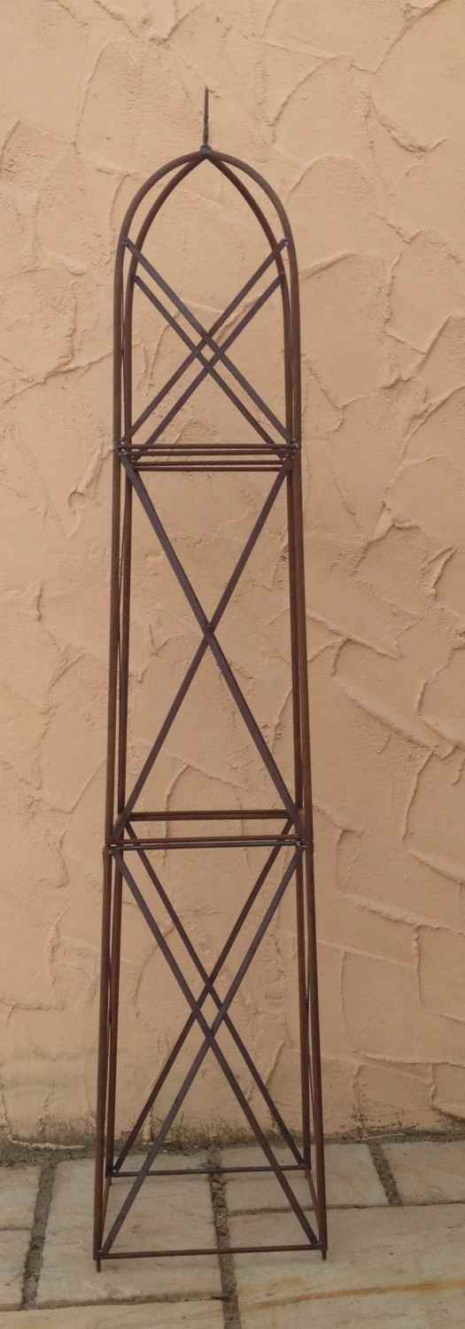 Spalier Rankhilfe Obelisk Blumenregal Blumentreppe Blumensäule Alina 180 ROST