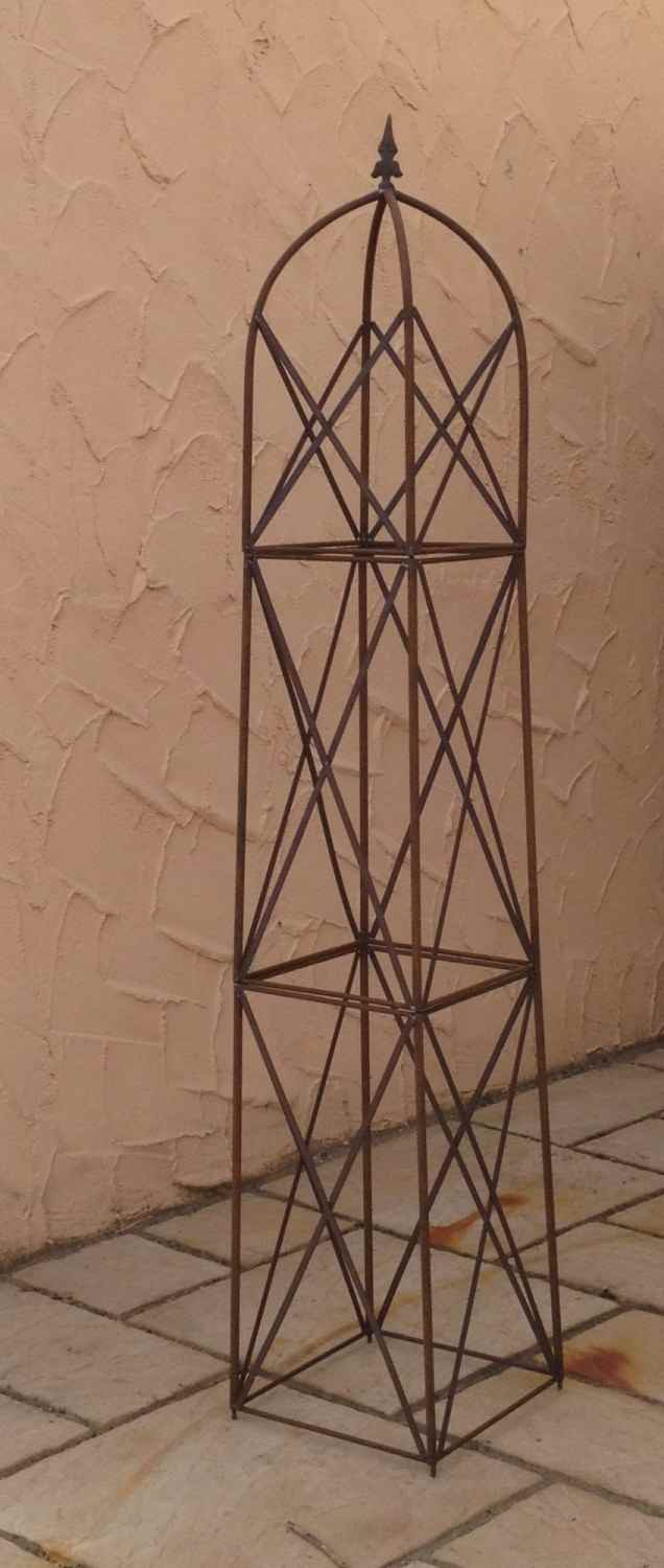 Spalier Rankhilfe Obelisk Blumenregal Blumentreppe Blumensäule Alina 180 ROST