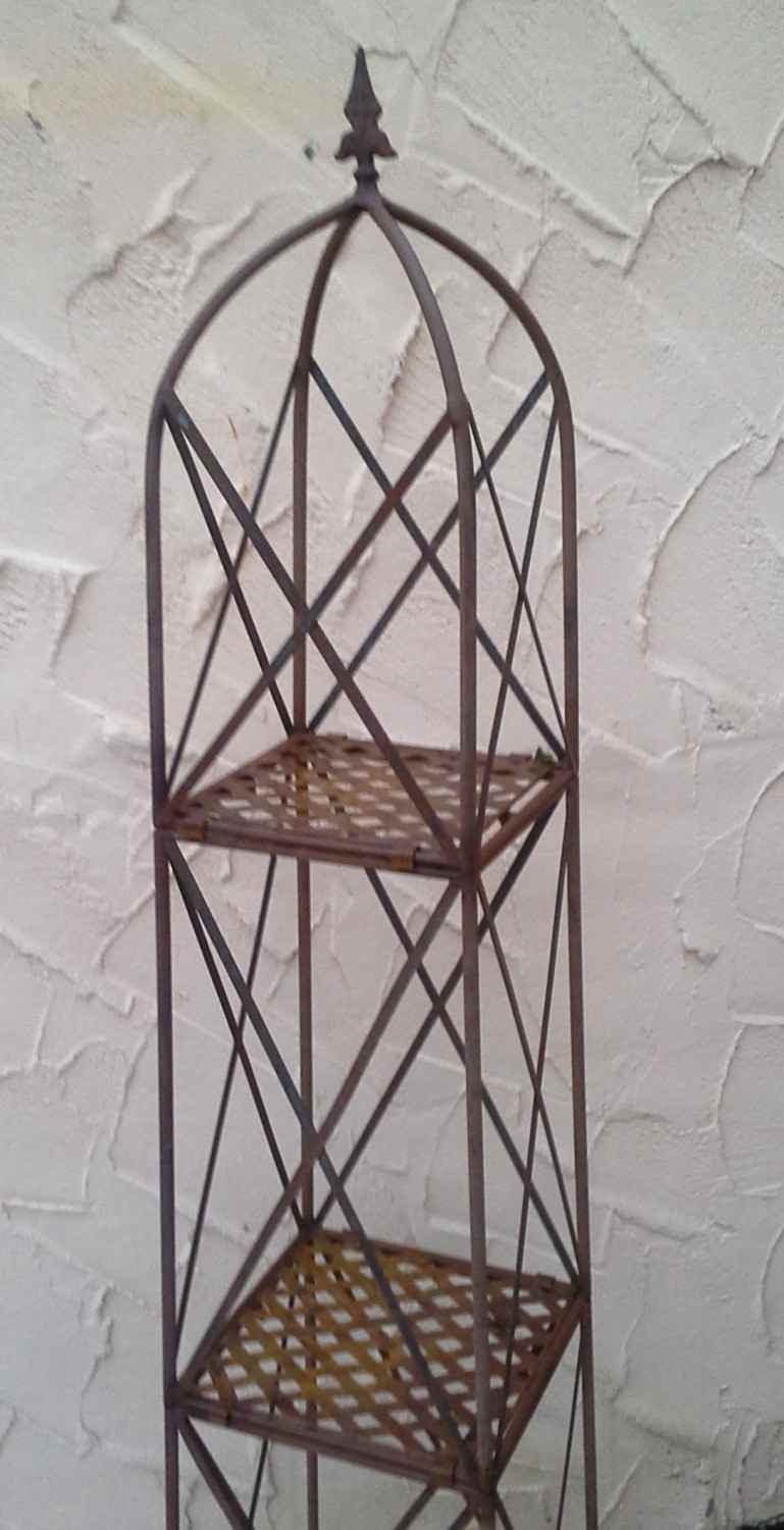Spalier Rankhilfe Obelisk Blumenregal Blumentreppe Blumensäule Alina 180 ROST