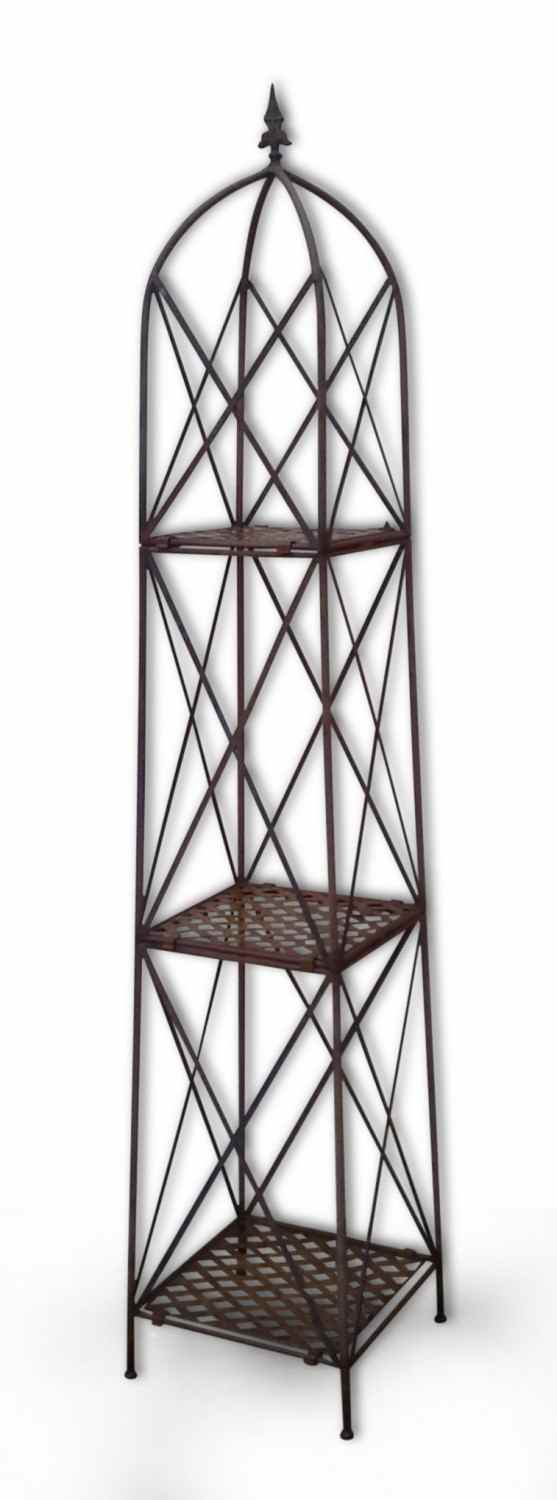 Spalier Rankhilfe Obelisk Blumenregal Blumentreppe Blumensäule Alina 180 ROST