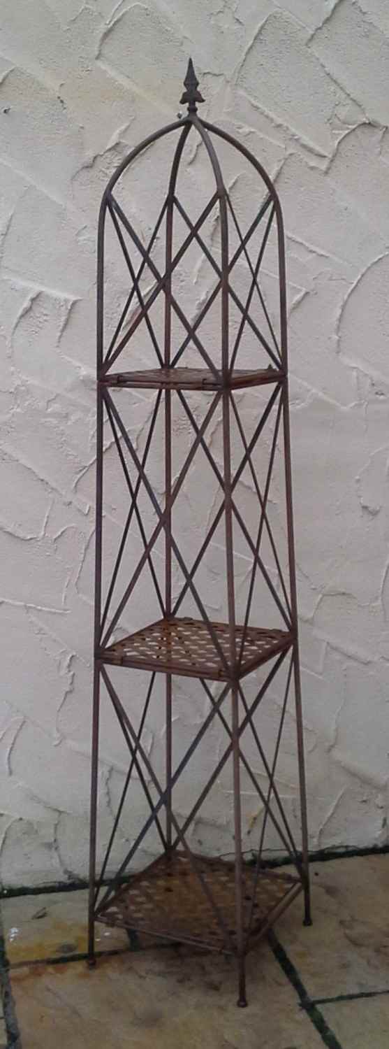 Spalier Rankhilfe Obelisk Blumenregal Blumentreppe Blumensäule Alina 180 ROST