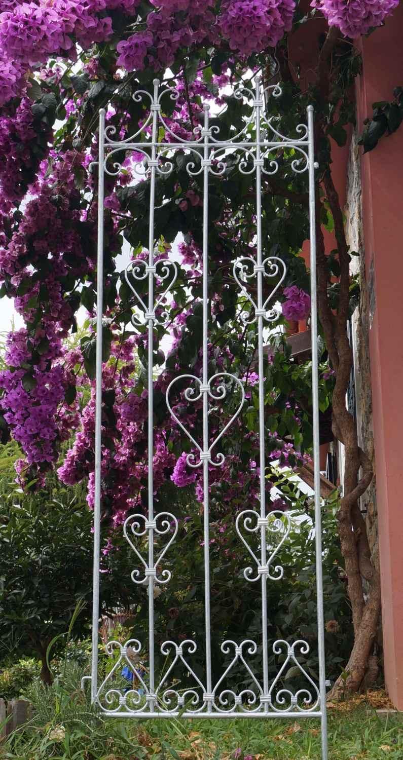 Metall Eisen Rankgitter Spalier Rankzaun Savona Feuer verzinkt Kletterrose