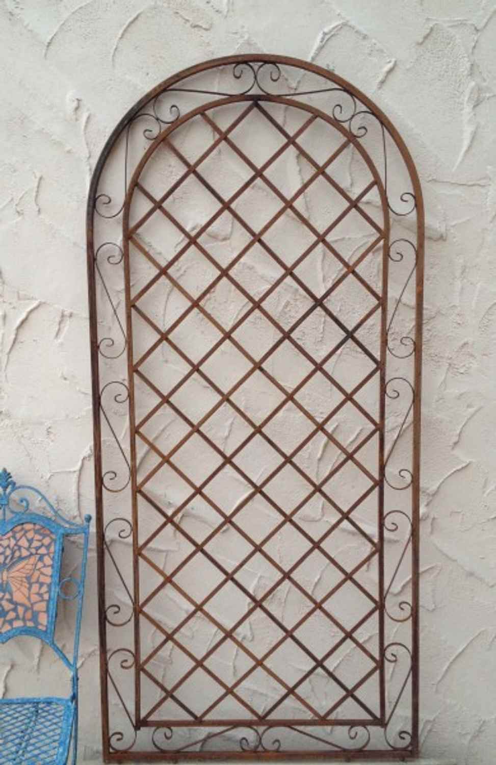 Rankgitter Spalier Wand Rankhilfe Sichtschutz Metall Provence XXL ROST 120/240cm Rankgitter Spalier Wand Rankhilfe Sichtschutz Metall Provence XXL ROST 120/240cm