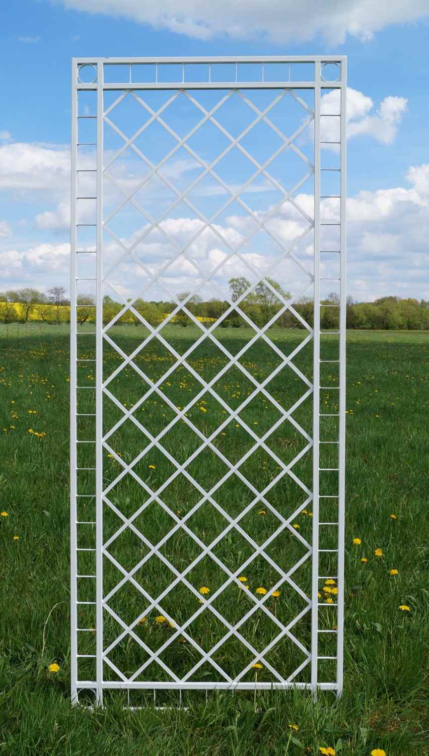 Metall Eisen Rankgitter Rankhilfe Wandgitter Meran 100 240 XXL verzinkt weiss 